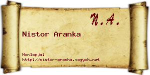 Nistor Aranka névjegykártya